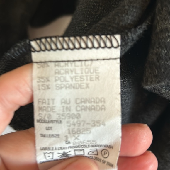 Addition Elle VGUC black and grey design open cardigan, longer waterfall front - Picture 9 of 10